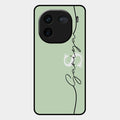 Personalized Initials Mint Green Glossy Metal Case Cover For Iqoo 12 5G