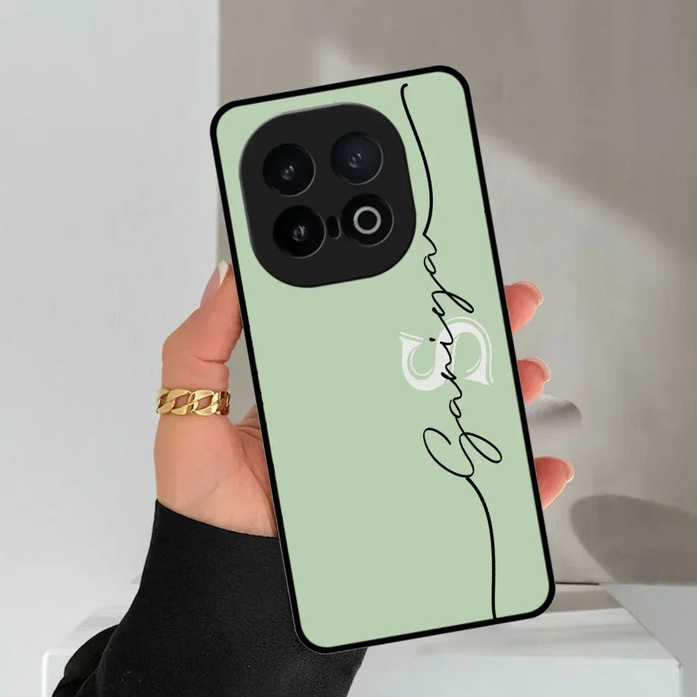 Personalized Initials Mint Green Glossy Metal Case Cover For Vivo - ShopOnCliQ