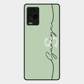 Personalized Initials Mint Green Glossy Metal Case Cover For Iqoo 7 Legend 5G