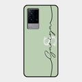 Personalized Initials Mint Green Glossy Metal Case Cover For Iqoo 9 5G