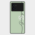 Personalized Initials Mint Green Glossy Metal Case Cover For Iqoo 9 Pro 5G