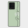Personalized Initials Mint Green Glossy Metal Case Cover For Iqoo 9T 5G