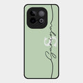 Personalized Initials Mint Green Glossy Metal Case Cover For Iqoo Neo 10 5G