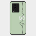 Personalized Initials Mint Green Glossy Metal Case Cover For Iqoo Neo 7 5G