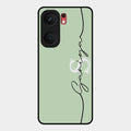 Personalized Initials Mint Green Glossy Metal Case Cover For Iqoo Neo 9 Pro 5G