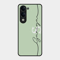Personalized Initials Mint Green Glossy Metal Case Cover For Iqoo Z10 Lite