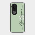 Personalized Initials Mint Green Glossy Metal Case Cover For Iqoo Z10R