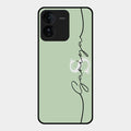 Personalized Initials Mint Green Glossy Metal Case Cover For Iqoo Z9 5G