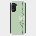 Personalized Initials Mint Green Glossy Metal Case Cover For Iqoo Z9 Lite 5G
