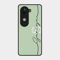 Personalized Initials Mint Green Glossy Metal Case Cover For Iqoo Z9S 5G