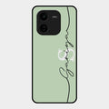 Personalized Initials Mint Green Glossy Metal Case Cover For Iqoo Z9X 5G