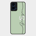 Personalized Initials Mint Green Glossy Metal Case Cover For Motorola G45 5G