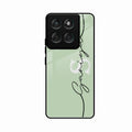 Personalized Initials Mint Green Glossy Metal Case Cover For Motorola G57 Power 5G