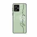 Personalized Initials Mint Green Glossy Metal Case Cover For Motorola G64 5G
