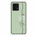 Personalized Initials Mint Green Glossy Metal Case Cover For Motorola g84 5G