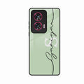 Personalized Initials Mint Green Glossy Metal Case Cover For Motorola G85 5G