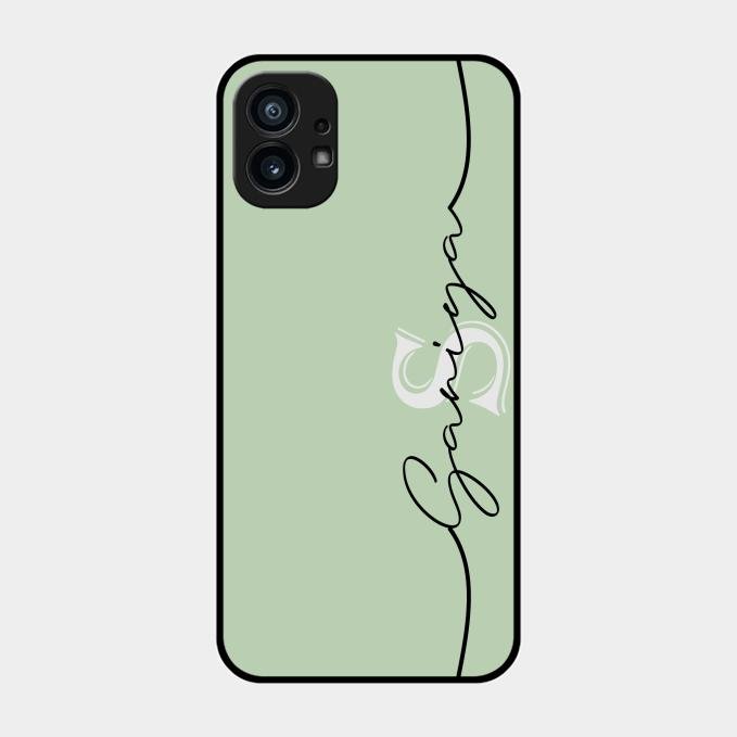 Personalized Initials Mint Green Glossy Metal Case Cover For Nothing Phone 1