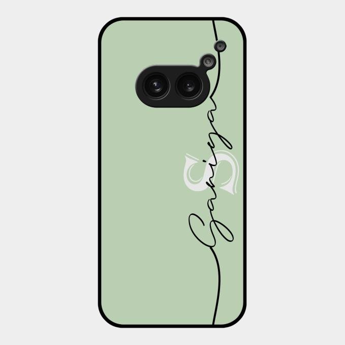 Personalized Initials Mint Green Glossy Metal Case Cover For Nothing Phone 2A 5G