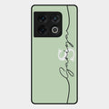 Personalized Initials Mint Green Glossy Metal Case Cover For Oneplus 10 Pro 5G