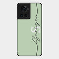 Personalized Initials Mint Green Glossy Metal Case Cover For Oneplus 10R 5G