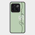 Personalized Initials Mint Green Glossy Metal Case Cover For Oneplus 10T 5G