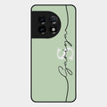 Personalized Initials Mint Green Glossy Metal Case Cover For Oneplus 11 5G