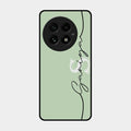 Personalized Initials Mint Green Glossy Metal Case Cover For Oneplus 13 5G