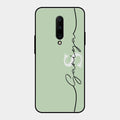 Personalized Initials Mint Green Glossy Metal Case Cover For Oneplus 7 Pro