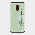 Personalized Initials Mint Green Glossy Metal Case Cover For Oneplus 7