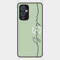 Personalized Initials Mint Green Glossy Metal Case Cover For Oneplus 9 5G