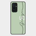 Personalized Initials Mint Green Glossy Metal Case Cover For Oneplus 9 Pro 5G
