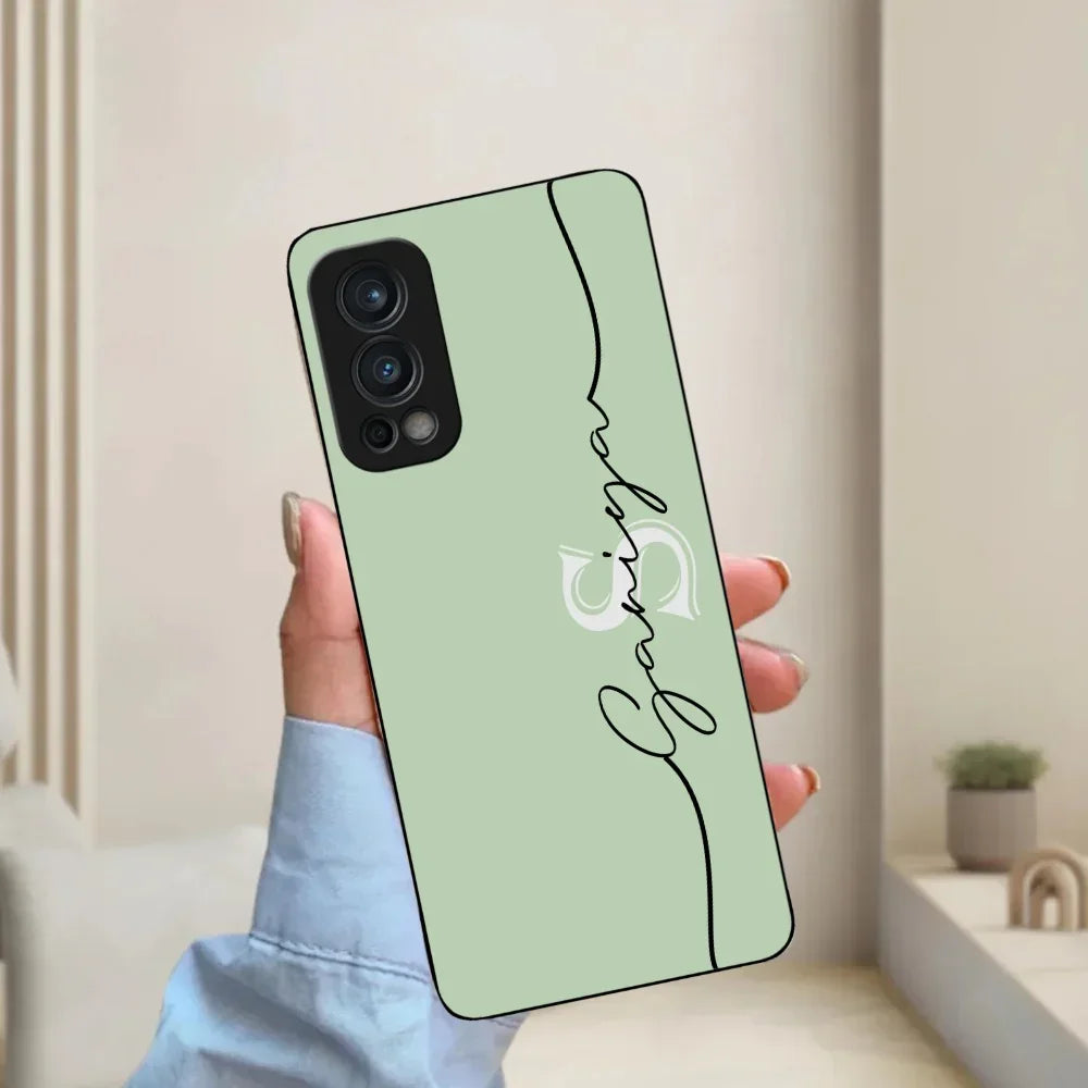 Personalized Initials Mint Green Glossy Metal Case Cover For OnePlus - ShopOnCliQ