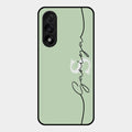 Personalized Initials Mint Green Glossy Metal Case Cover For Oneplus Nord 5 5G