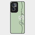 Personalized Initials Mint Green Glossy Metal Case Cover For Oneplus Nord Ce 2 5G