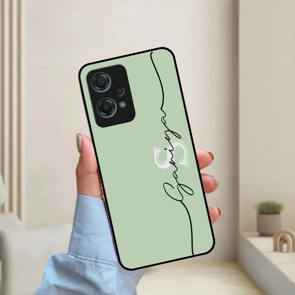 Personalized Initials Mint Green Glossy Metal Case Cover For OnePlus - ShopOnCliQ