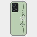 Personalized Initials Mint Green Glossy Metal Case Cover For Oneplus Nord Ce 2 Lite 5G