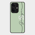 Personalized Initials Mint Green Glossy Metal Case Cover For Oneplus Nord Ce 3 5G