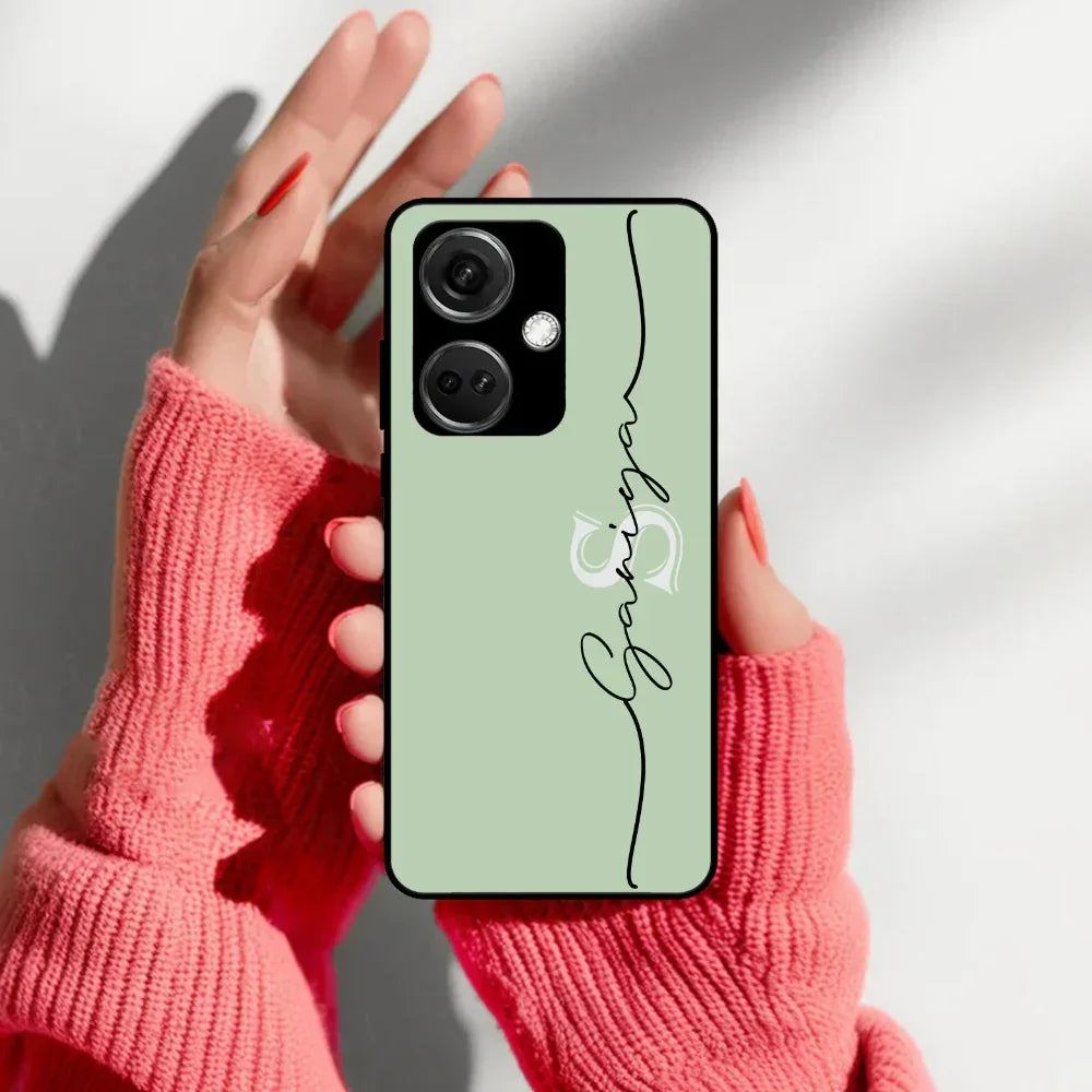 Personalized Initials Mint Green Glossy Metal Case Cover For OnePlus - ShopOnCliQ