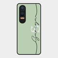 Personalized Initials Mint Green Glossy Metal Case Cover For Oneplus Nord Ce 4 Lite 5G