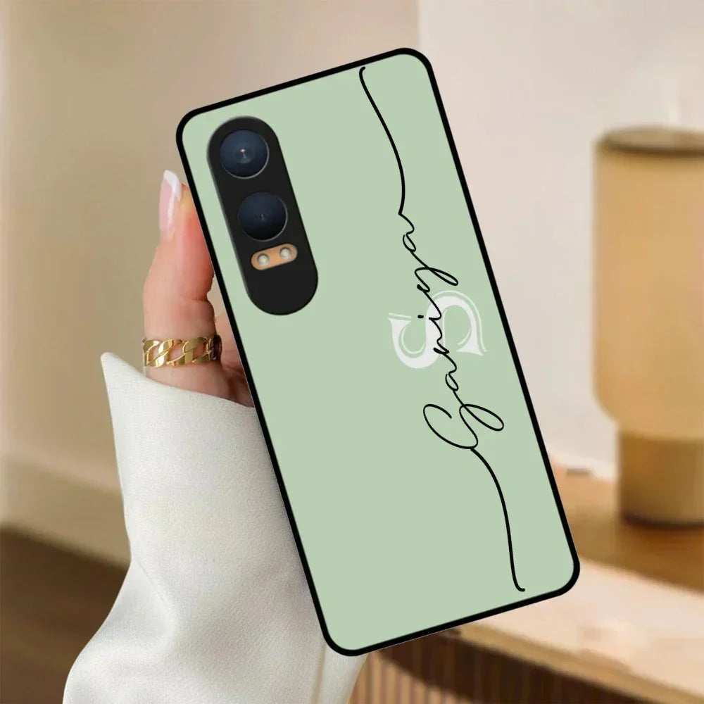 Personalized Initials Mint Green Glossy Metal Case Cover For OnePlus - ShopOnCliQ