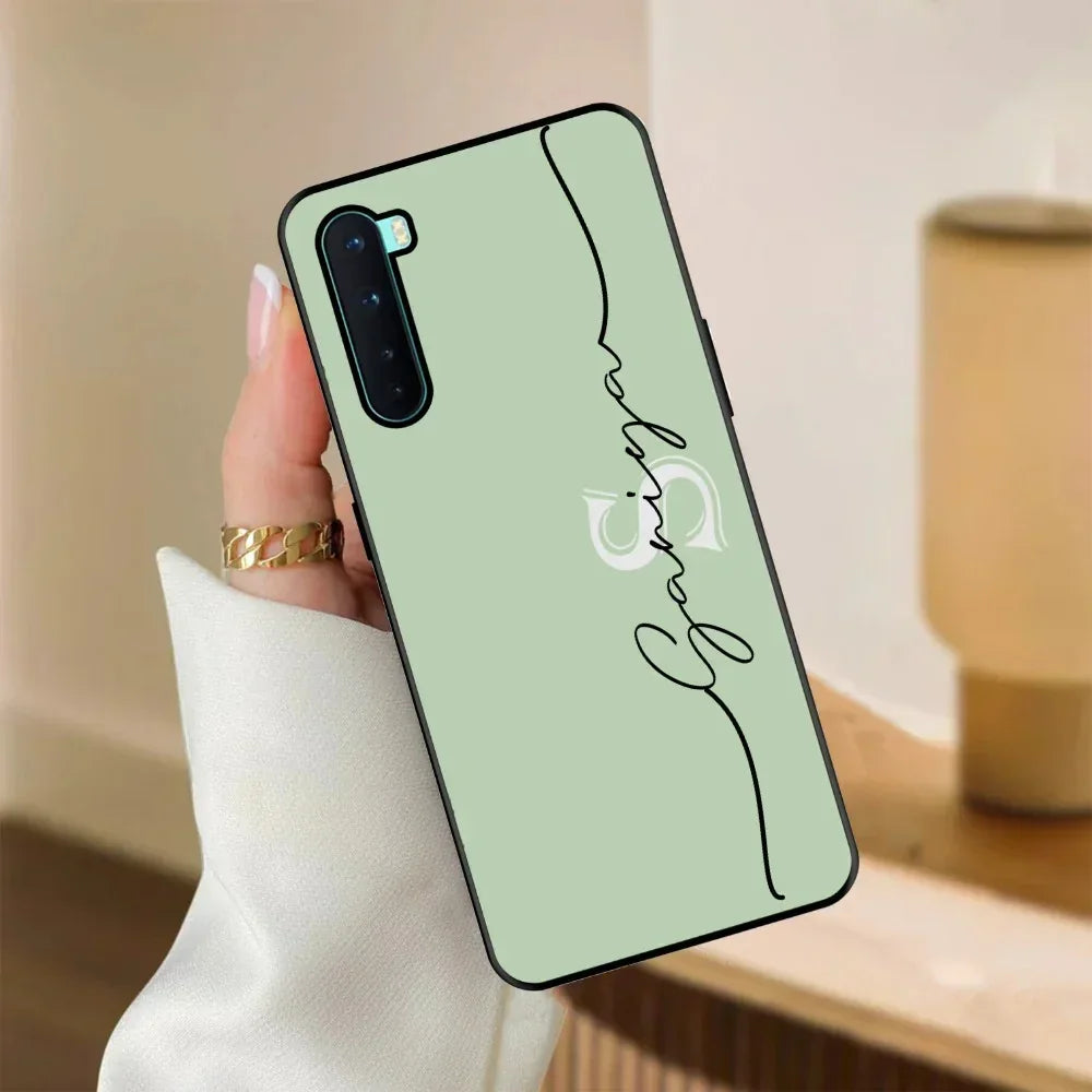 Personalized Initials Mint Green Glossy Metal Case Cover For OnePlus - ShopOnCliQ