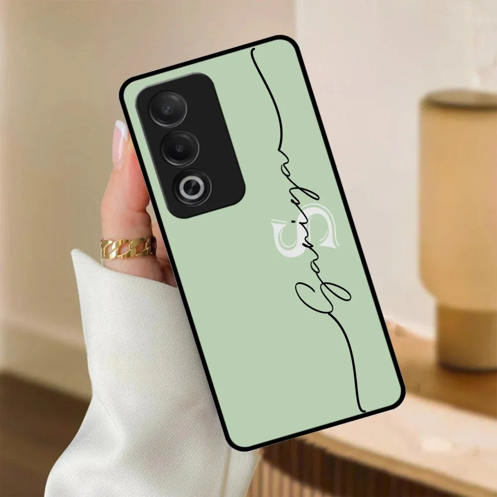 Personalized Initials Mint Green Glossy Metal Case Cover For Oppo - ShopOnCliQ