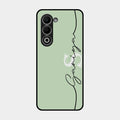 Personalized Initials Mint Green Glossy Metal Case Cover For Oppo A5 5G