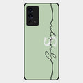 Personalized Initials Mint Green Glossy Metal Case Cover For Oppo A55