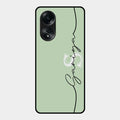 Personalized Initials Mint Green Glossy Metal Case Cover For Oppo A58