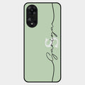Personalized Initials Mint Green Glossy Metal Case Cover For Oppo A78 5G