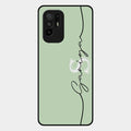 Personalized Initials Mint Green Glossy Metal Case Cover For Oppo F19 Pro Plus 5G
