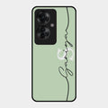 Personalized Initials Mint Green Glossy Metal Case Cover For Oppo F25 Pro 5G