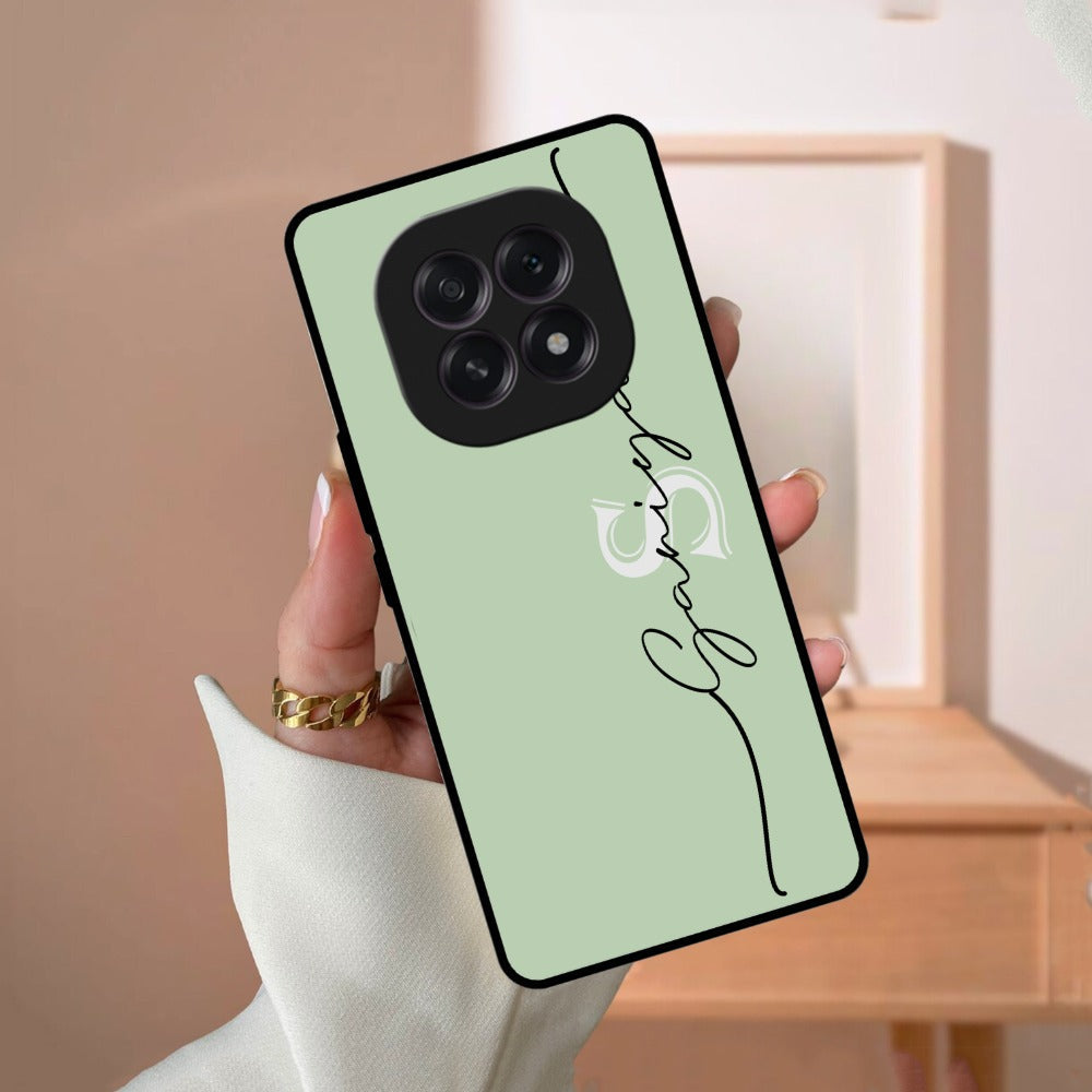 Personalized Initials Mint Green Glossy Metal Case Cover For Oppo