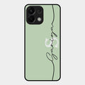 Personalized Initials Mint Green Glossy Metal Case Cover For Oppo K13 5G